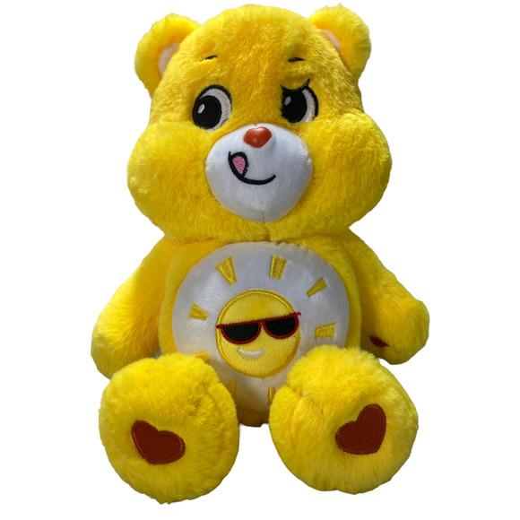 Care Bears 10" FUNSHINE BEAR Sunshine Sun Yellow Red Hearts 2020 Plush Stuffed - Picture 1 of 8